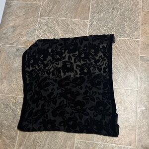 Black Floral Patterned Scarf